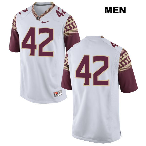Men's NCAA Nike Florida State Seminoles #42 Garrett Murray College No Name White Stitched Authentic Football Jersey MCE4869GY